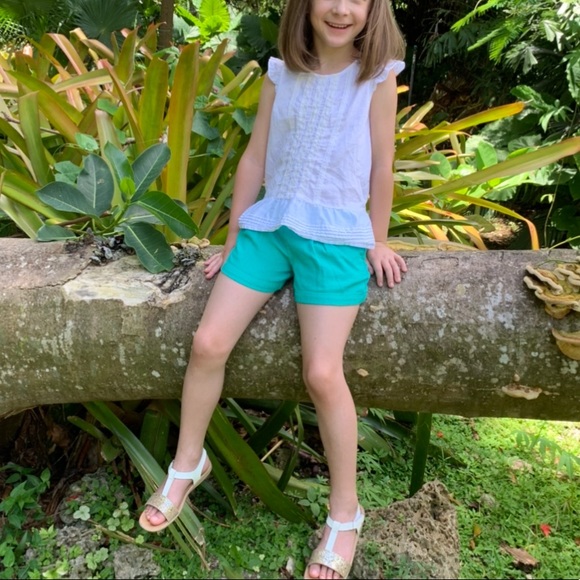 Girls teal dress shorts - Picture 2 of 5